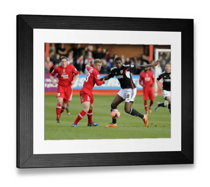 Framed Print : Jay Emmanuel-Thomas vs James Wren: Intense Battle for Ball Possession during Tamworth vs Bristol City FA Cup Match Framed Print : Jay Emmanuel-Thomas vs James Wren: Intense Battle for Ball Possession during Tamworth vs Bristol City FA Cup Match