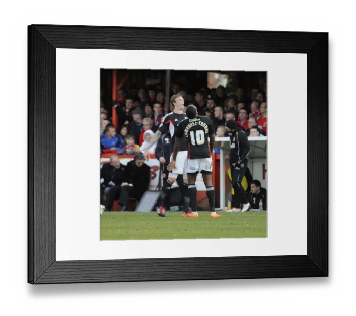 Framed Print : Bristol City's Jay Emmanuel-Thomas and Aden Flint Celebrate Goal in FA Cup Match against Tamworth Framed Print : Bristol City's Jay Emmanuel-Thomas and Aden Flint Celebrate Goal in FA Cup Match against Tamworth
