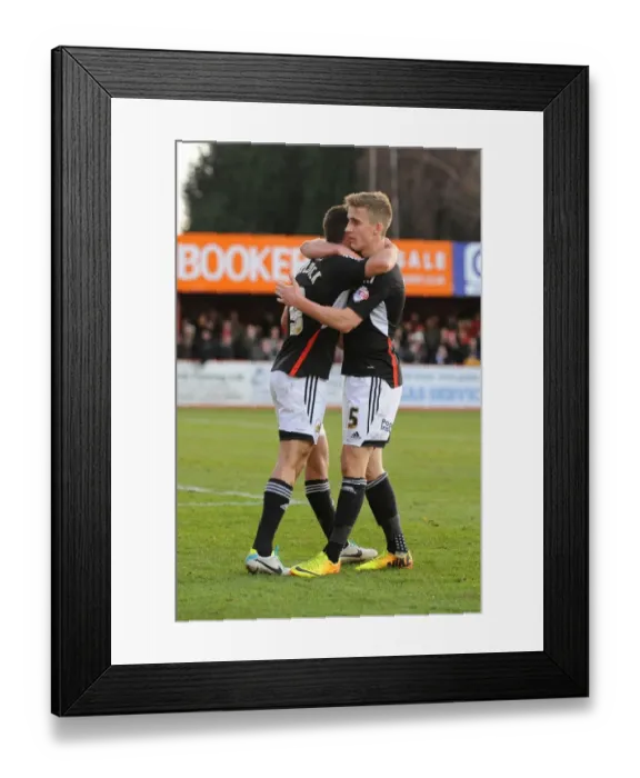 Framed Print : Bristol City's Sam Baldock and Joe Bryan Celebrate Goal in FA Cup Second Round Match against Tamworth Framed Print : Bristol City's Sam Baldock and Joe Bryan Celebrate Goal in FA Cup Second Round Match against Tamworth