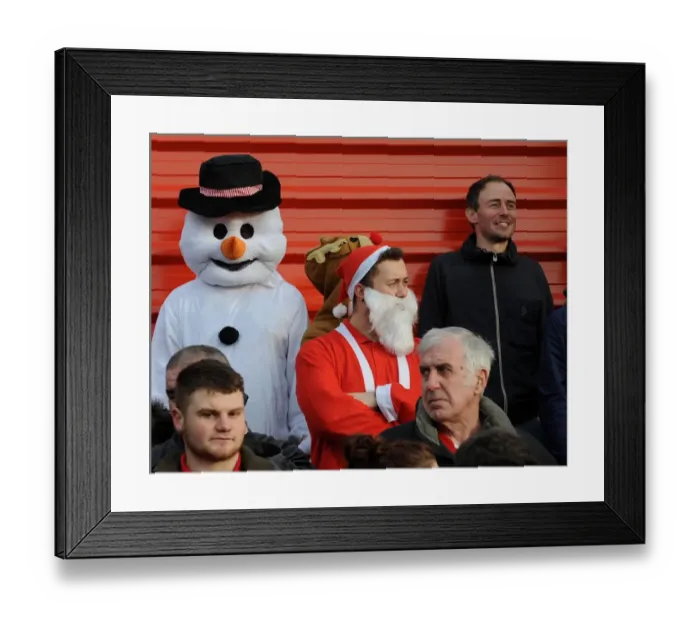 Framed Print : Bristol City Fans Dressed Up for Christmas at Tamworth's The Lamb Ground, FA Cup Second Round (08 / 12 / 2013) Framed Print : Bristol City Fans Dressed Up for Christmas at Tamworth's The Lamb Ground, FA Cup Second Round (08 / 12 / 2013)