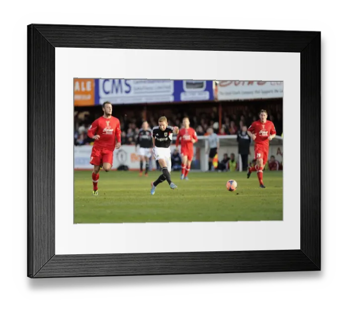 Framed Print : Scott Wagstaff's Shot at Glory: Tamworth vs. Bristol City FA Cup Clash Framed Print : Scott Wagstaff's Shot at Glory: Tamworth vs. Bristol City FA Cup Clash