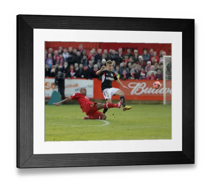Framed Print : Bristol City's Joe Bryan Tackled During FA Cup Match against Tamworth Framed Print : Bristol City's Joe Bryan Tackled During FA Cup Match against Tamworth