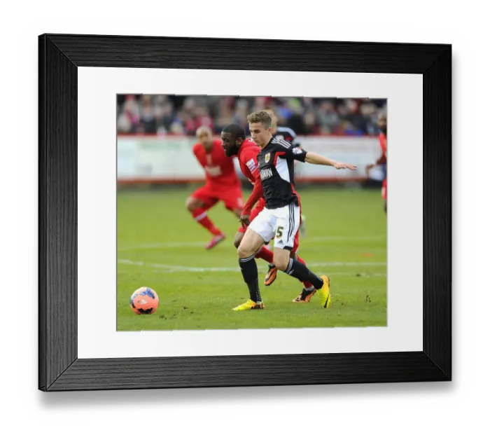 Framed Print : Battling for Supremacy: Joe Bryan vs. Justin Richards in FA Cup Clash