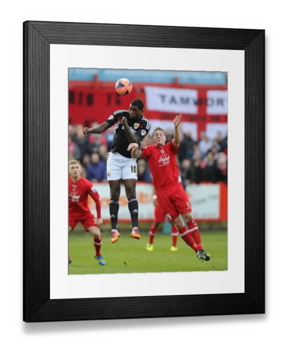 Framed Print : Battling for Supremacy: Jay Emmanuel-Thomas vs. Lee Hildreth in FA Cup Clash Framed Print : Battling for Supremacy: Jay Emmanuel-Thomas vs. Lee Hildreth in FA Cup Clash