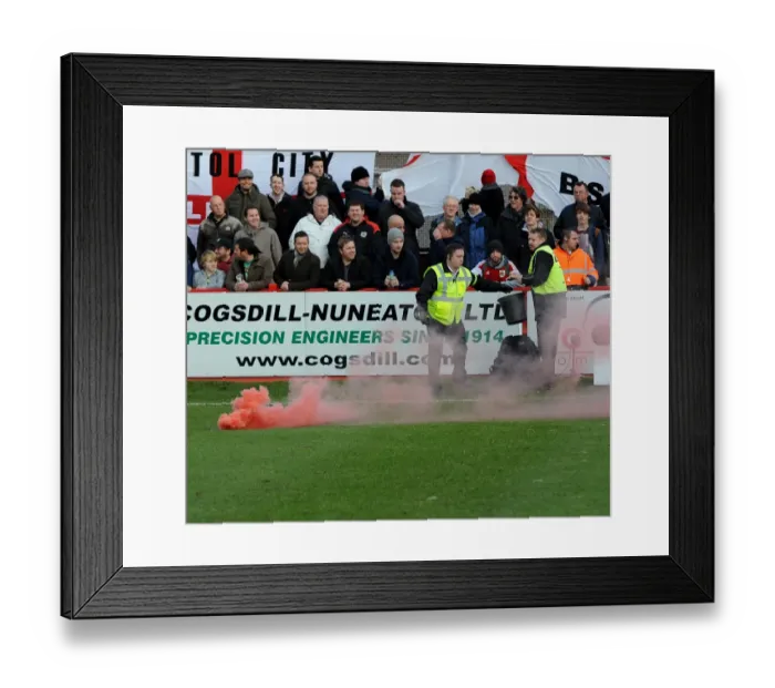 Framed Print : Disruptive Fan Behavior at Tamworth v Bristol City FA Cup Match: Stewards Intervene Framed Print : Disruptive Fan Behavior at Tamworth v Bristol City FA Cup Match: Stewards Intervene