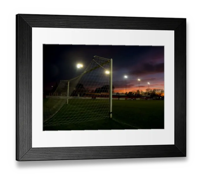 Framed Print : Sunset After Bristol City's FA Cup Victory at Tamworth's The Lamb Ground Framed Print : Sunset After Bristol City's FA Cup Victory at Tamworth's The Lamb Ground
