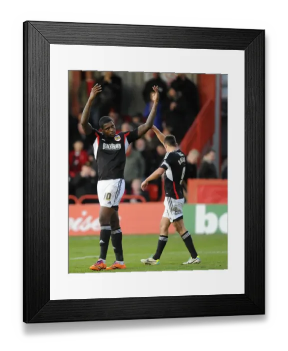 Framed Print : Bristol City Celebration: Jay Emmanuel-Thomas and Sam Baldock Rejoice after FA Cup Goal vs Tamworth (08 / 12 / 2013) Framed Print : Bristol City Celebration: Jay Emmanuel-Thomas and Sam Baldock Rejoice after FA Cup Goal vs Tamworth (08 / 12 / 2013)