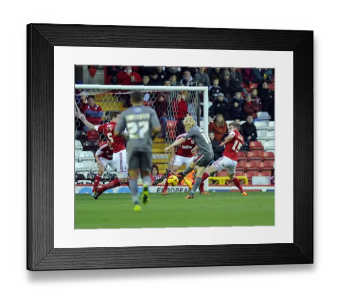 Framed Print : Ben Pringle Scores for Rotherham United Against Bristol City, 14th December 2013 Framed Print : Ben Pringle Scores for Rotherham United Against Bristol City, 14th December 2013