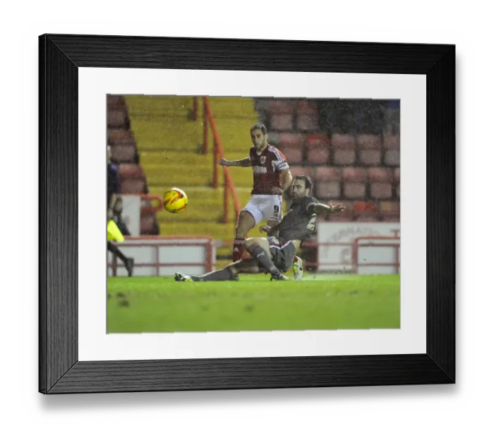 Framed Print : Bristol City's Sam Baldock Thwarts by Rotherham Goalkeeper Framed Print : Bristol City's Sam Baldock Thwarts by Rotherham Goalkeeper