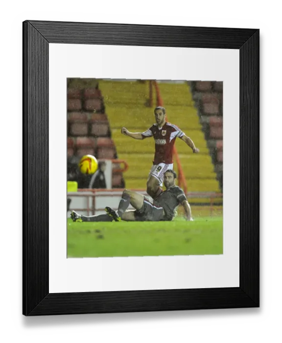 Framed Print : Bristol City's Sam Baldock Thwarted by Rotherham Goalkeeper Framed Print : Bristol City's Sam Baldock Thwarted by Rotherham Goalkeeper