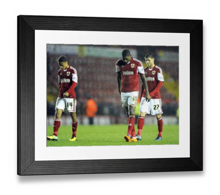 Framed Print : Dejected Bristol City Players: Bobby Reid, Jay Emmanuel-Thomas, Wes Burns Exit Ashton Gate After Loss to Rotherham United Framed Print : Dejected Bristol City Players: Bobby Reid, Jay Emmanuel-Thomas, Wes Burns Exit Ashton Gate After Loss to Rotherham United