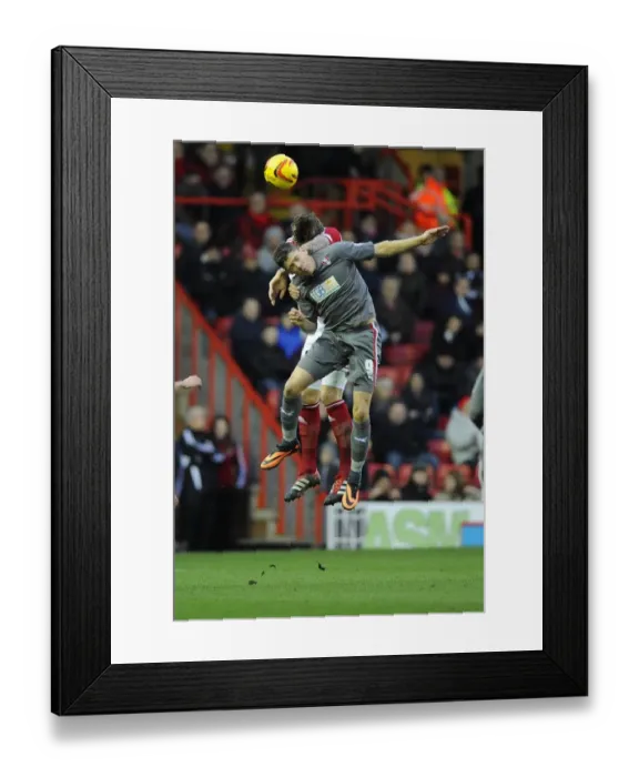 Framed Print : Intense Aerial Battle: Flint vs. Revell, Sky Bet League One, Bristol City vs. Rotherham United Framed Print : Intense Aerial Battle: Flint vs. Revell, Sky Bet League One, Bristol City vs. Rotherham United