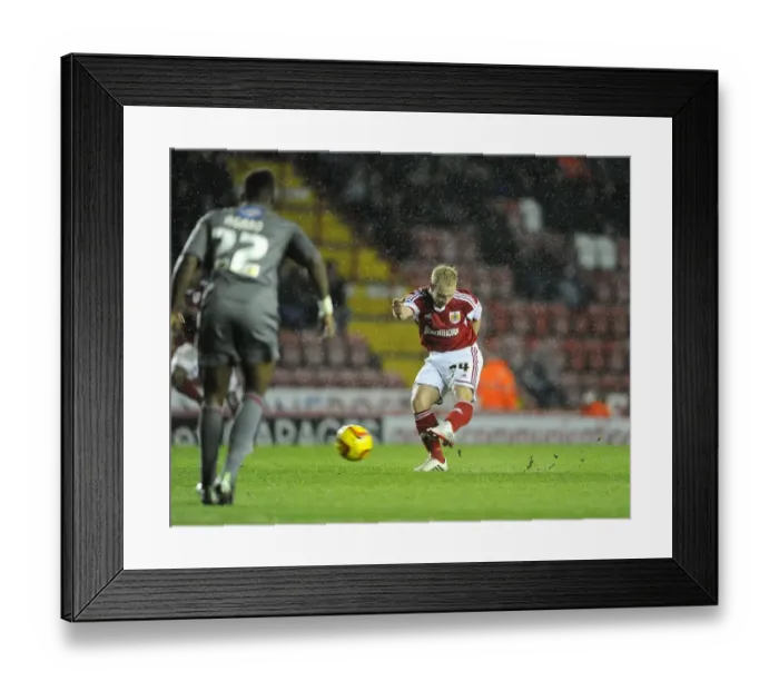 Framed Print : Bristol City's Dramatic Win: Simon Gillett Scores the Game-winning Goal vs Rotherham United at Ashton Gate Framed Print : Bristol City's Dramatic Win: Simon Gillett Scores the Game-winning Goal vs Rotherham United at Ashton Gate