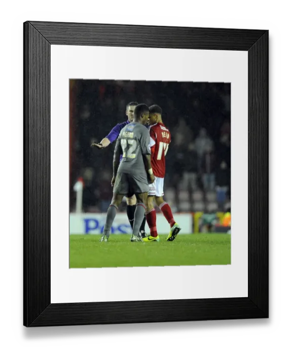 Framed Print : Controversial Moment: Kieran Agard Dodges Bobby Reid Challenge in Bristol City vs Rotherham United Framed Print : Controversial Moment: Kieran Agard Dodges Bobby Reid Challenge in Bristol City vs Rotherham United