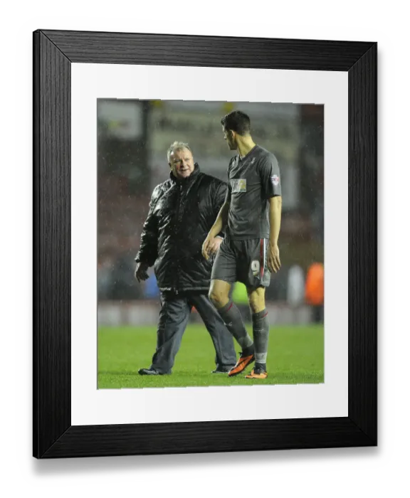 Framed Print : Steve Evans and Alex Revell of Rotherham United Leave Ashton Gate After Bristol City Showdown