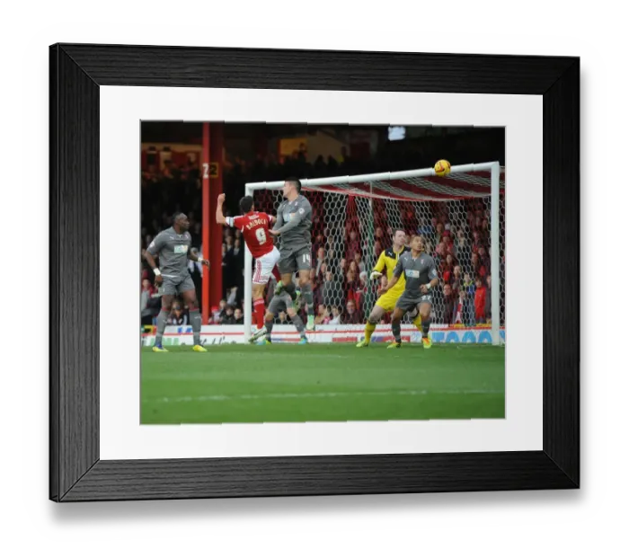 Framed Print : Bristol City's Sam Baldock Narrowly Misses Header Goal Against Rotherham United Framed Print : Bristol City's Sam Baldock Narrowly Misses Header Goal Against Rotherham United