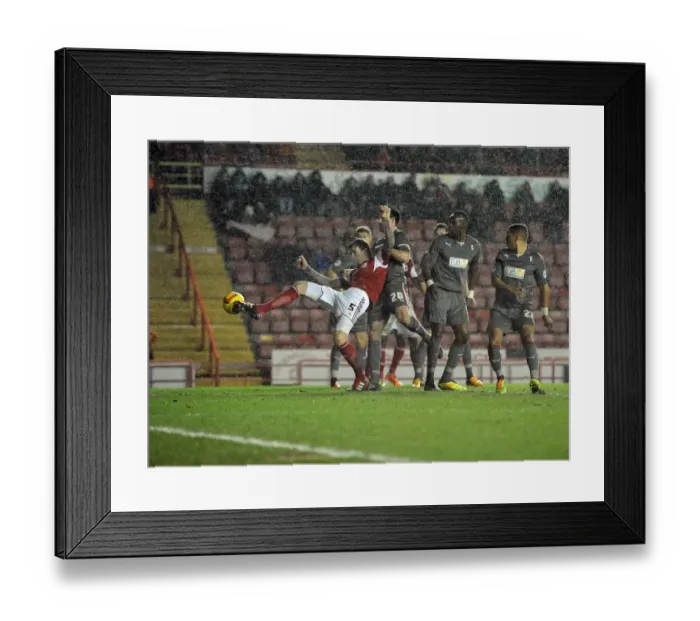 Framed Print : Bobby Reid's Unstoppable Cross: Bristol City's Victory Over Rotherham United (14 / 12 / 2013)
