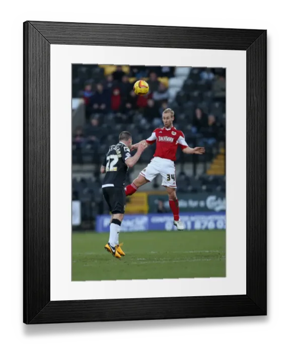Framed Print : Bristol City's Simon Gillett Clears the Ball Against Notts County, Sky Bet League One, December 2013