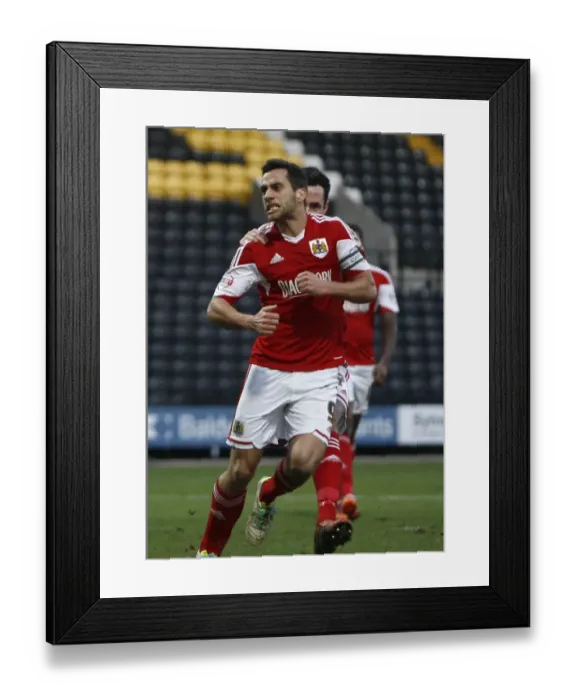 Framed Print : Sam Baldock's Euphoric Moment: Celebrating His Goal for Bristol City Against Notts County (December 21, 2013) Framed Print : Sam Baldock's Euphoric Moment: Celebrating His Goal for Bristol City Against Notts County (December 21, 2013)