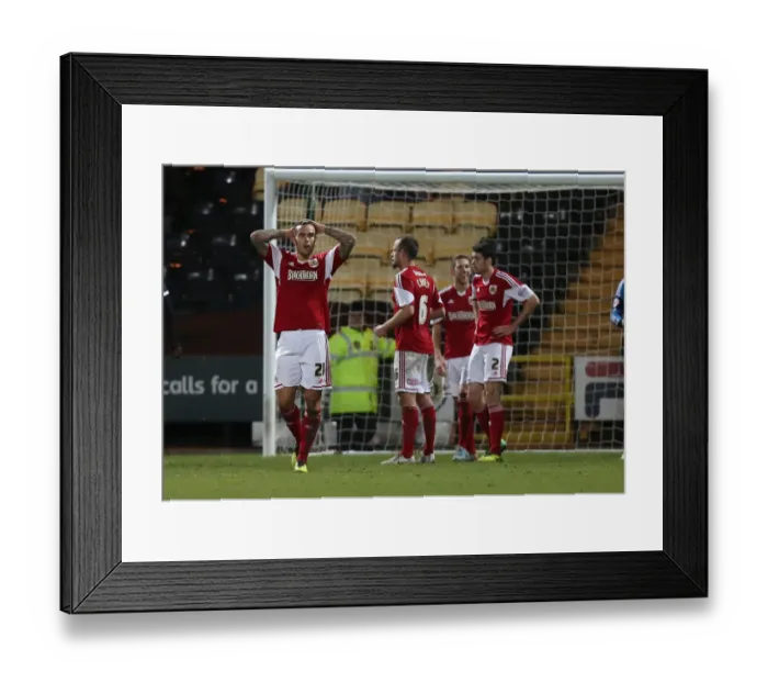 Framed Print : Marlon Pack's Disappointment: Notts County vs. Bristol City, League One, December 2013