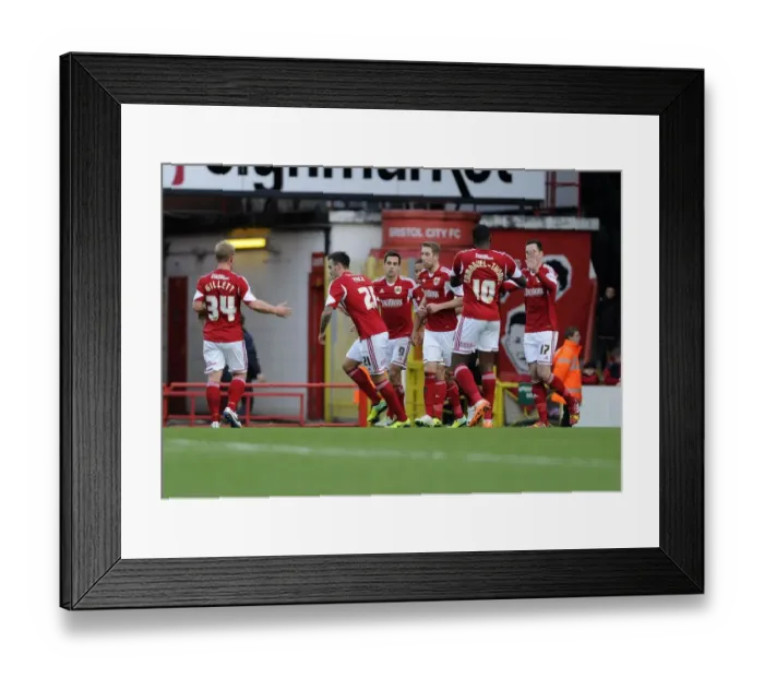 Framed Print : Bristol City's Sam Baldock Scores the Winning Goal against Walsall - December 26, 2013
