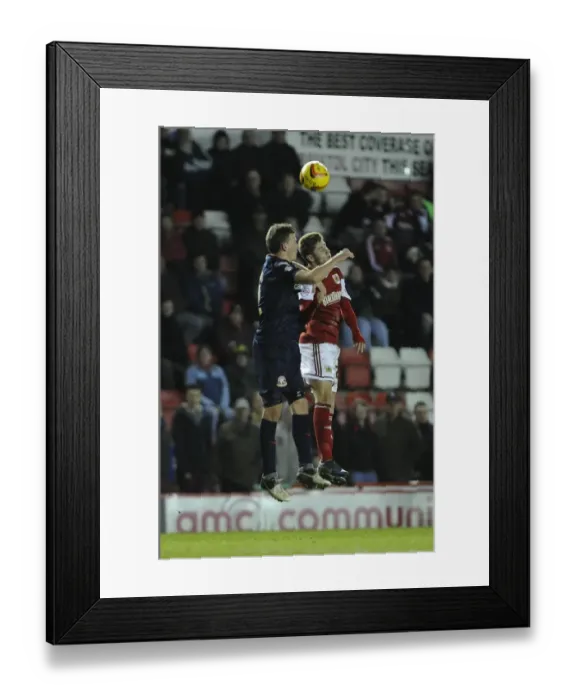 Framed Print : Bristol City vs Walsall: Wes Burns vs Paul Downing Clash at Ashton Gate, Sky Bet League One, 2013 Framed Print : Bristol City vs Walsall: Wes Burns vs Paul Downing Clash at Ashton Gate, Sky Bet League One, 2013