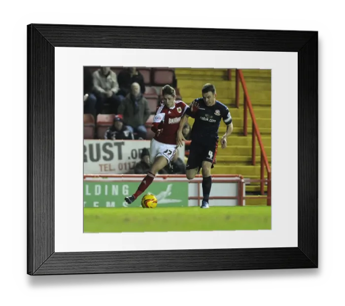 Framed Print : Bristol City vs Walsall: Wes Burns vs Andrew Butler Clash in Sky Bet League One Match, Ashton Gate, 2013 Framed Print : Bristol City vs Walsall: Wes Burns vs Andrew Butler Clash in Sky Bet League One Match, Ashton Gate, 2013