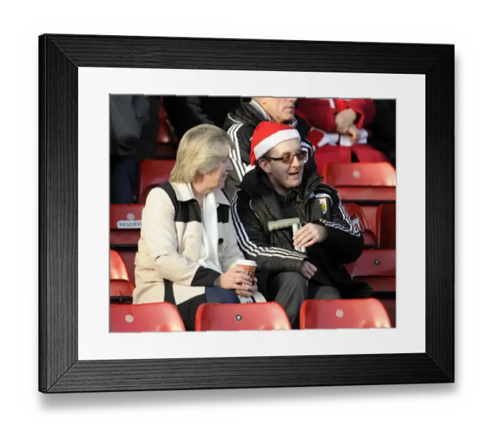 Framed Print : Fan in Christmas Hat Amidst the Cheers: Bristol City vs Walsall, Ashton Gate, 2013 Framed Print : Fan in Christmas Hat Amidst the Cheers: Bristol City vs Walsall, Ashton Gate, 2013
