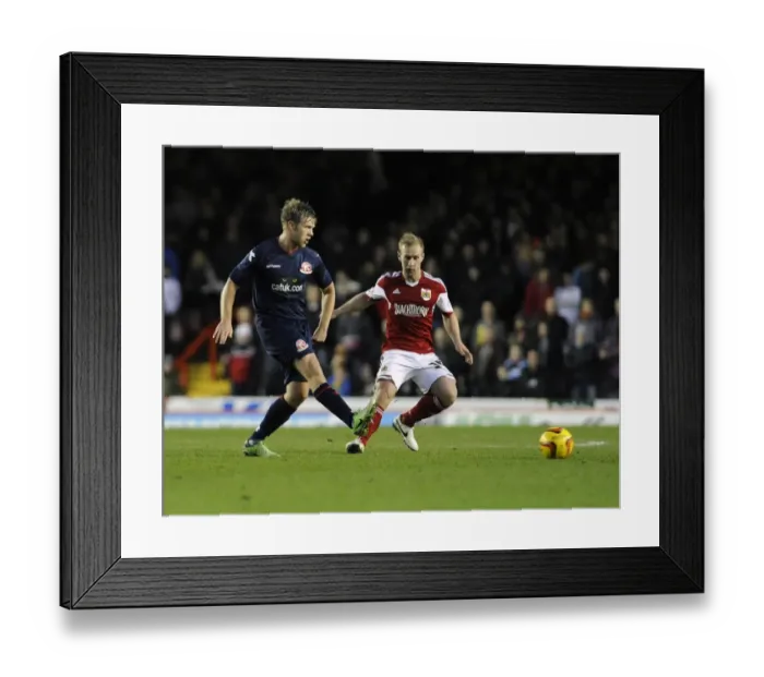 Framed Print : Bristol City vs Walsall: Simon Gillett's Determined Challenge Framed Print : Bristol City vs Walsall: Simon Gillett's Determined Challenge