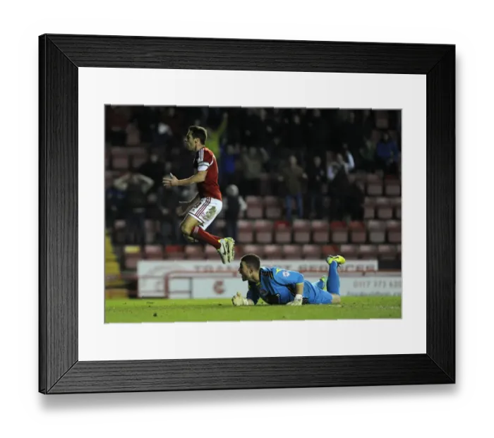 Framed Print : Bristol City's Sam Baldock Reacts After Near Miss vs. Walsall (December 2013)