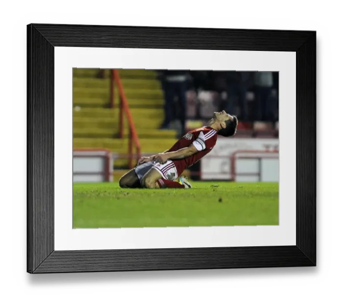 Framed Print : Bristol City's Sam Baldock Reacts After Missing a Goal Chance vs. Walsall (December 2013) Framed Print : Bristol City's Sam Baldock Reacts After Missing a Goal Chance vs. Walsall (December 2013)