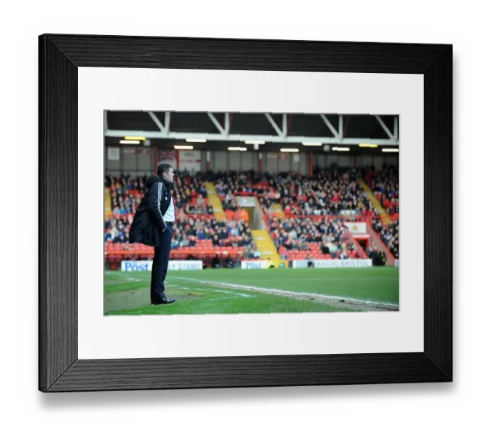 Framed Print : Steve Cotterill Watches as Bristol City Takes on Walsall in League One, 12 / 26 / 2013