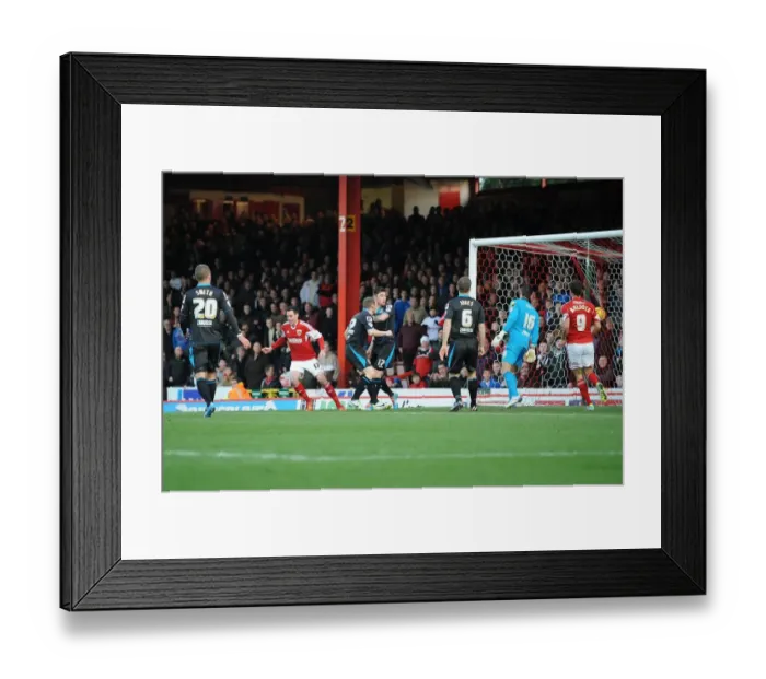 Framed Print : Bristol City's Greg Cunningham Scores Thriller in Bristol City vs. Stevenage (December 2013) Framed Print : Bristol City's Greg Cunningham Scores Thriller in Bristol City vs. Stevenage (December 2013)