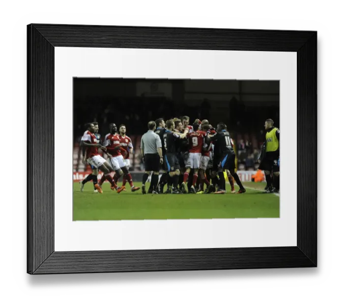 Framed Print : Brawl at Ashton Gate: Bristol City vs. Stevenage Football Match, December 2013 Framed Print : Brawl at Ashton Gate: Bristol City vs. Stevenage Football Match, December 2013