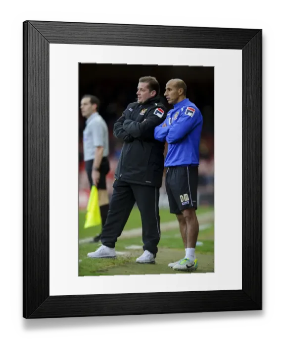 Framed Print : Graham Westley Watches as Bristol City and Stevenage Clash in Sky Bet League One Framed Print : Graham Westley Watches as Bristol City and Stevenage Clash in Sky Bet League One