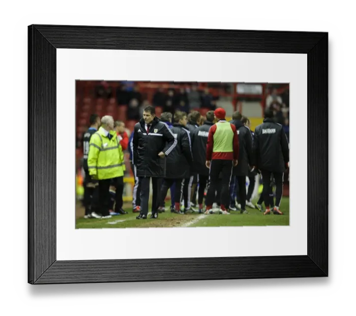 Framed Print : Disappointed Coach Amidst Post-Match Scuffle: Bristol City vs. Stevenage, Sky Bet League One Framed Print : Disappointed Coach Amidst Post-Match Scuffle: Bristol City vs. Stevenage, Sky Bet League One