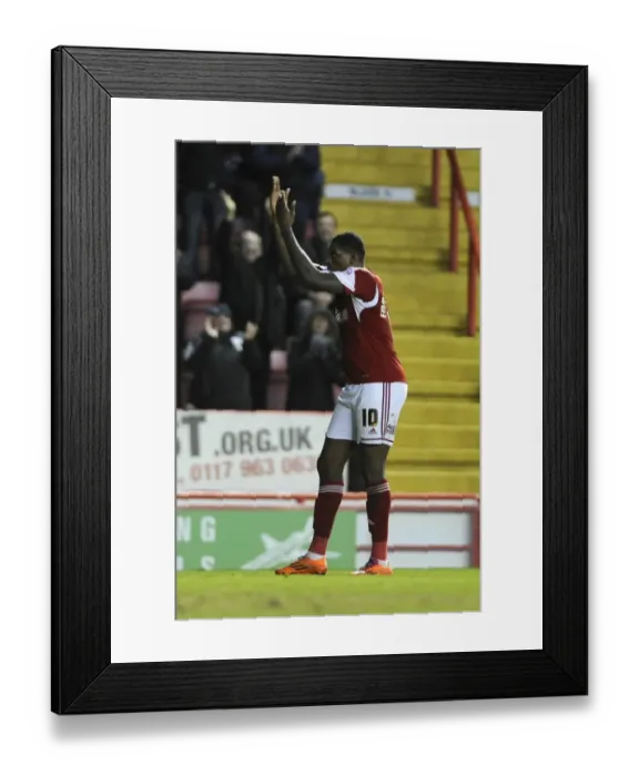 Framed Print : Bristol City's Jay Emmanuel-Thomas Scores Goal Against Stevenage in Sky Bet League One (December 2013) Framed Print : Bristol City's Jay Emmanuel-Thomas Scores Goal Against Stevenage in Sky Bet League One (December 2013)