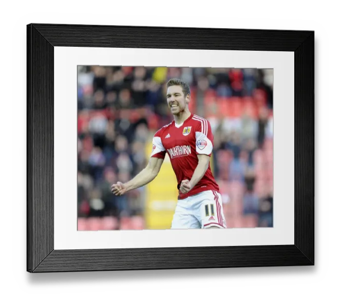Framed Print : Bristol City Celebrates Win Against Stevenage, 29 December 2013