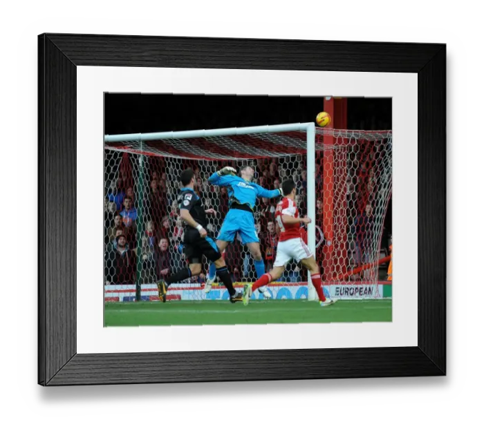 Framed Print : Bristol City's Sam Baldock Narrowly Misses Goal Against Stevenage Framed Print : Bristol City's Sam Baldock Narrowly Misses Goal Against Stevenage