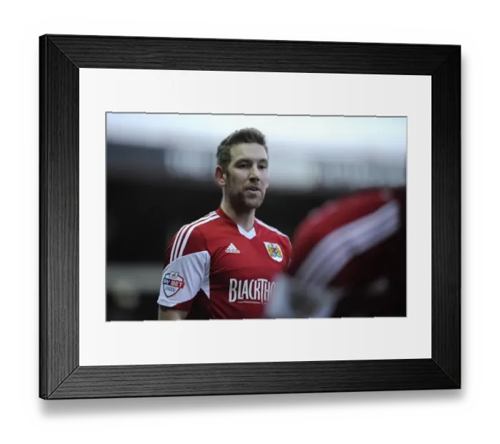 Framed Print : Scott Wagstaff in Action: Bristol City vs. Stevenage, Sky Bet League One, December 2013