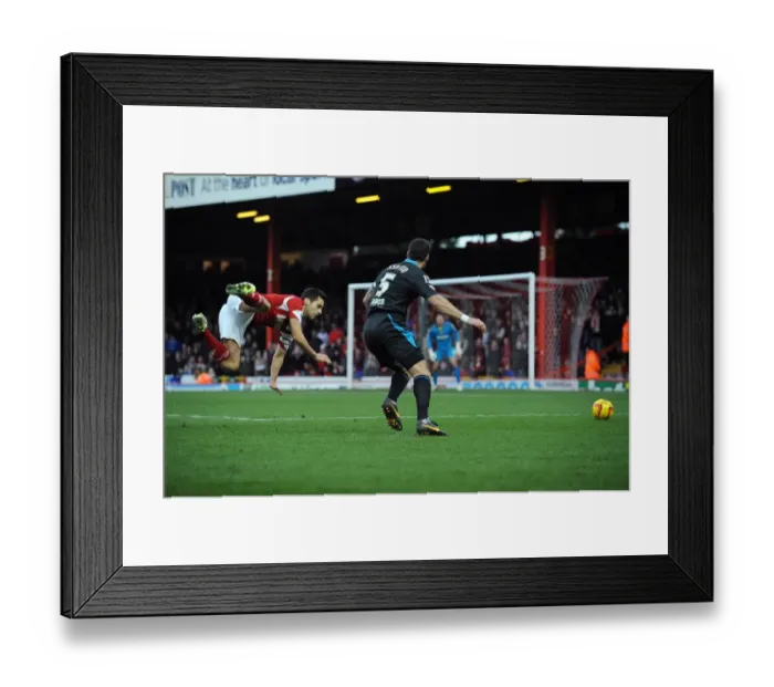 Framed Print : Bristol City's Sam Baldock Fouled in Sky Bet League One Clash Against Stevenage
