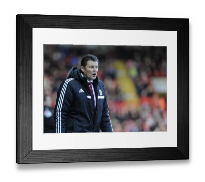 Framed Print : Steve Cotterill in Action: Bristol City vs. Stevenage, Sky Bet League One (December 2013)