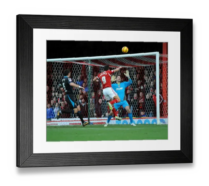 Framed Print : Near Miss: Sam Baldock's Thwarted Goal for Bristol City (Bristol City v Stevenage)