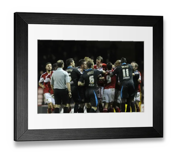 Framed Print : Brawl at Ashton Gate: Violent Clash Between Bristol City and Stevenage Football Teams (December 2013) Framed Print : Brawl at Ashton Gate: Violent Clash Between Bristol City and Stevenage Football Teams (December 2013)