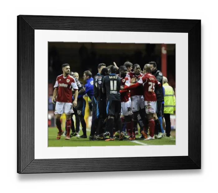 Framed Print : Brawl at Ashton Gate: Violent Clash Between Bristol City and Stevenage Football Teams Framed Print : Brawl at Ashton Gate: Violent Clash Between Bristol City and Stevenage Football Teams