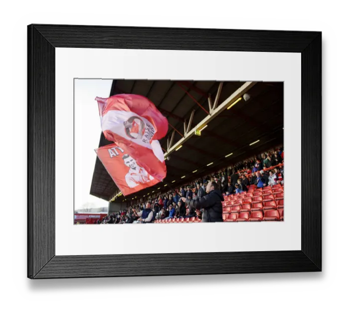 Framed Print : Bristol City vs Stevenage: Fans Wave Flags at Ashton Gate Stadium, Sky Bet League One Framed Print : Bristol City vs Stevenage: Fans Wave Flags at Ashton Gate Stadium, Sky Bet League One