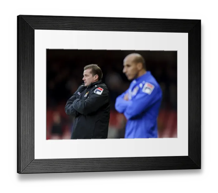 Framed Print : Bristol City Leads Stevenage 2-0: Graham Westley Ponders Over Turnaround Framed Print : Bristol City Leads Stevenage 2-0: Graham Westley Ponders Over Turnaround