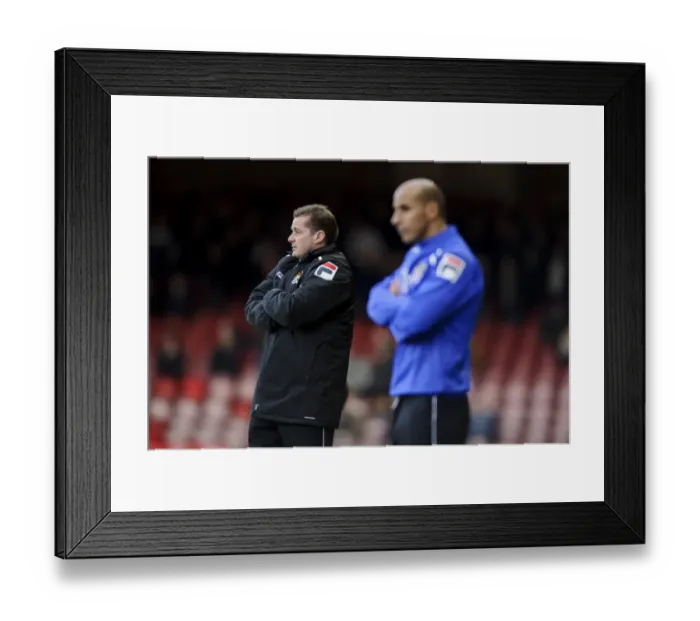Framed Print : Bristol City's 2-0 Lead Over Stevenage: Graham Westley's Concerned Expression
