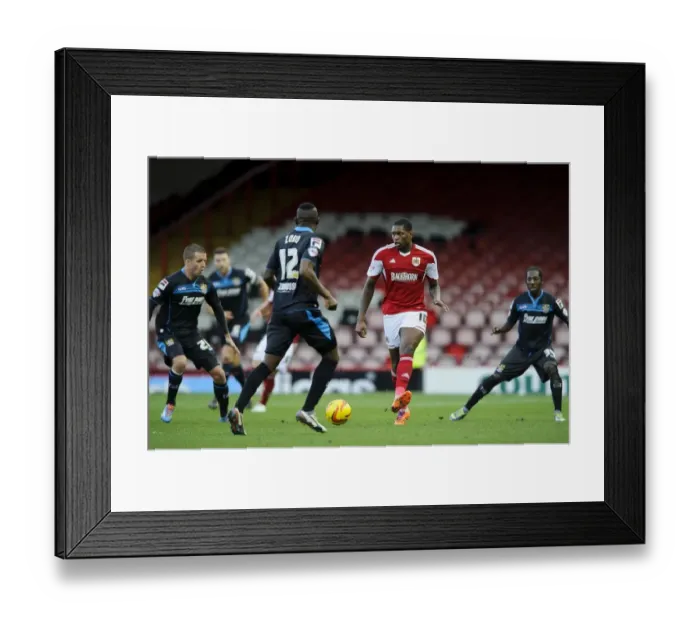Framed Print : Jay Emmanuel-Thomas in Action: Bristol City vs Stevenage, Sky Bet League One Framed Print : Jay Emmanuel-Thomas in Action: Bristol City vs Stevenage, Sky Bet League One