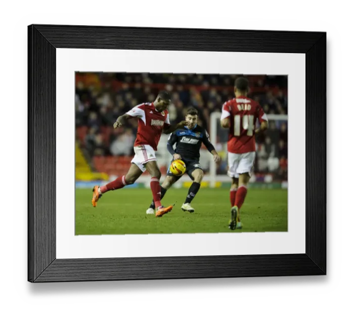 Framed Print : Bristol City vs Stevenage: Clash between Jay Emmanuel-Thomas and Michael Doughty